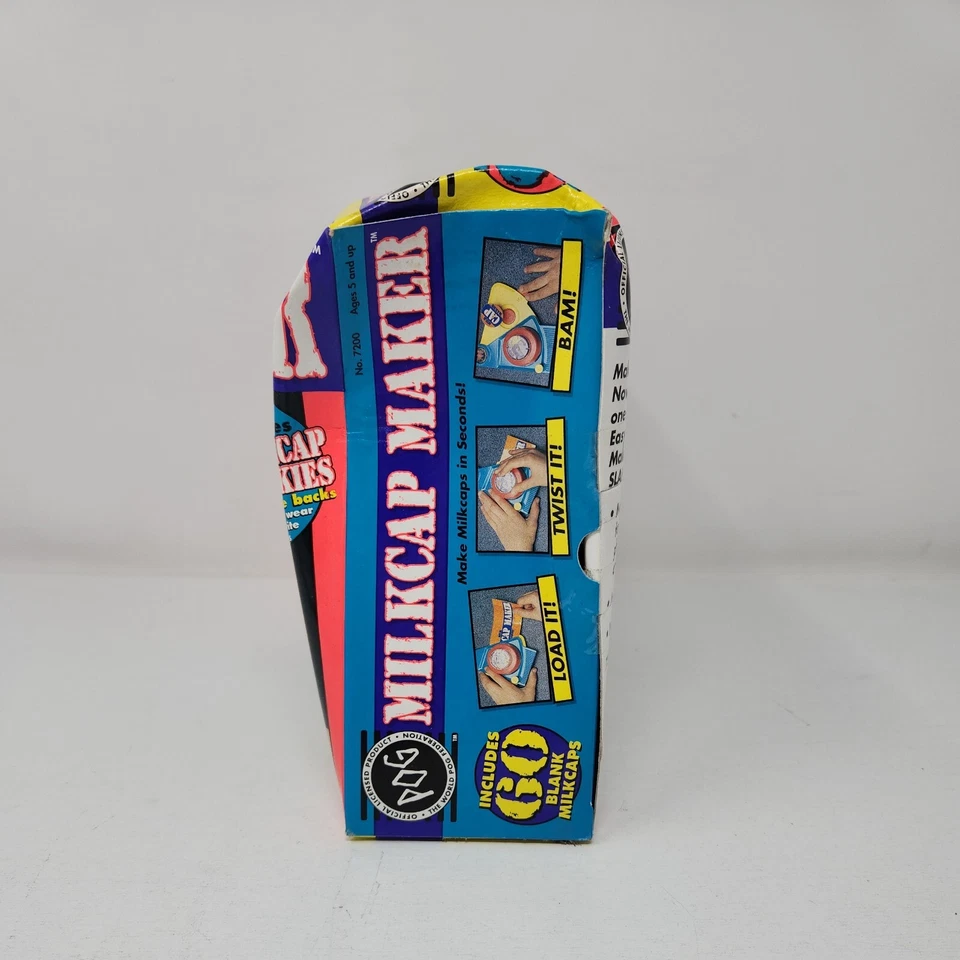 Official Pog Milkcap Maker 1995 Retro Toy Boxed MACHINE & Pogz Pogs Milk Caps - Image 2 of 4