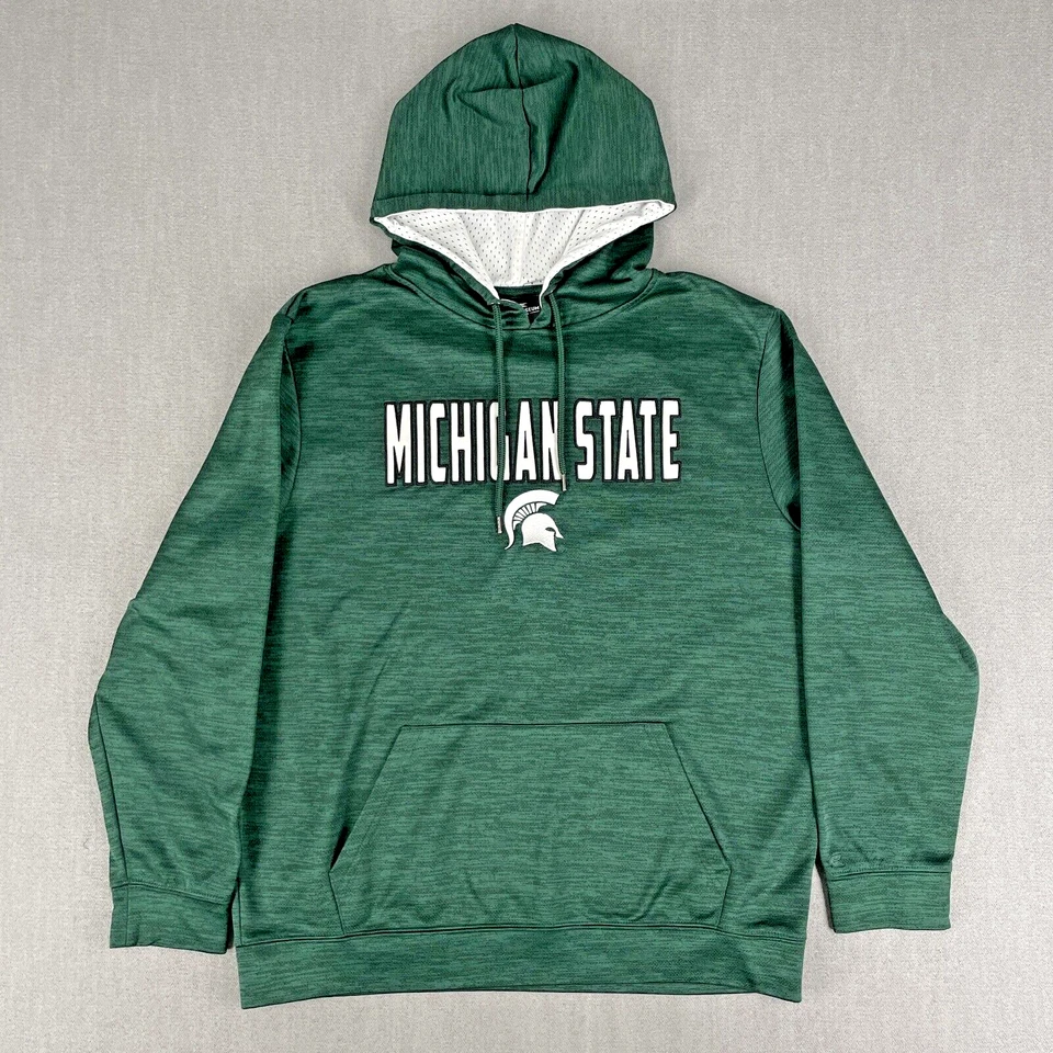 Michigan State Spartans Men's XL Hoodie Baseball Green Pocket Soccer Sweatshirt - Image 2 of 4