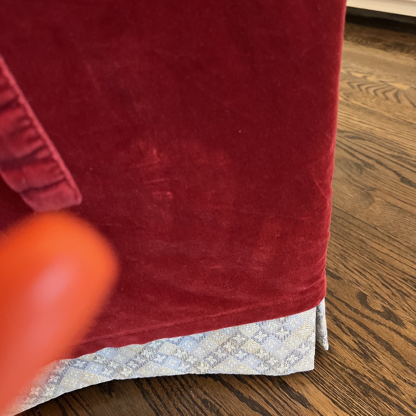 Pottery Barn Megan Cardinal Red Cotton Velvet Set (2) Arm Dining Chair