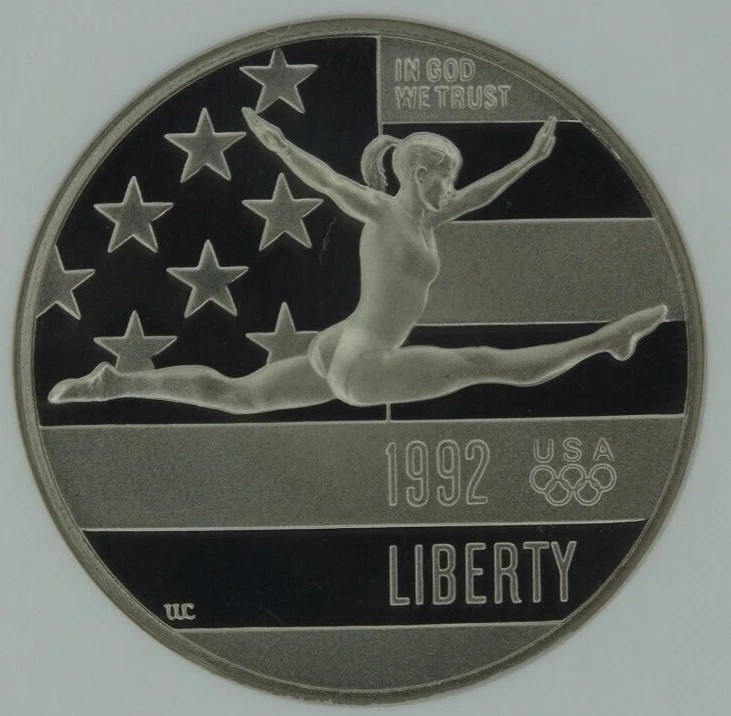 1992-S Olympic Gymnast Proof Half Dollar NGC PF 70 Ultra Cameo Commemorative 50C - Image 3 of 4