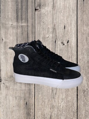 Supra X Badwood Belmont High Top Black Suede Skateboarding Sneaker Men s Size 5