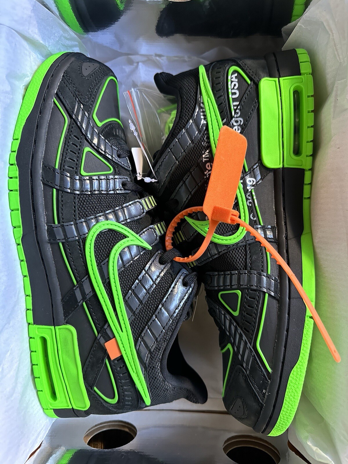 OFF WHITE X NIKE Taglia 9 5 Nike Air Rubber Dunk x Off White Low Green Strike