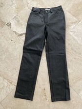 Women  s Soft Leather Pants Black  Tommy Hilfiger SZ 4 Mom Jeans Vintage 90s