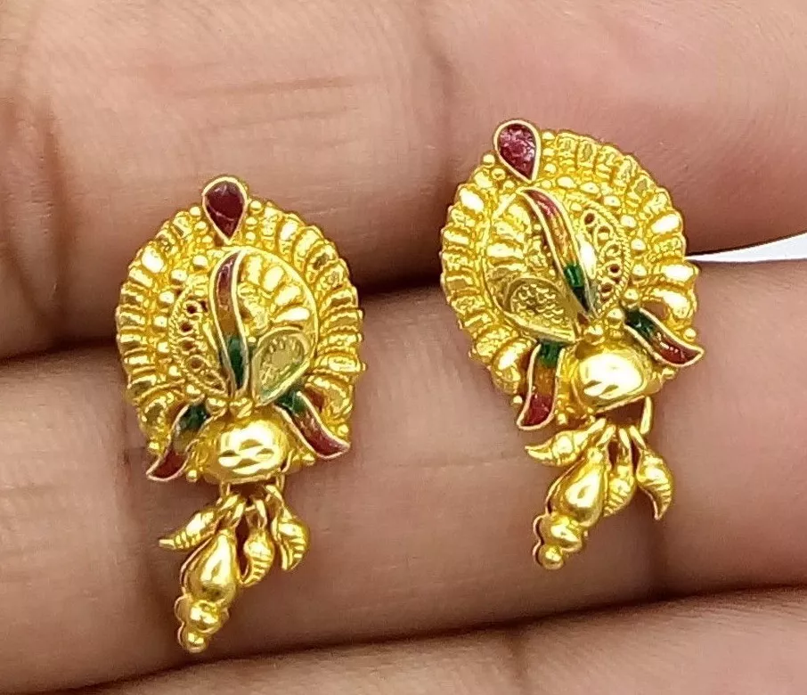 Gold earrings for discount women daily wear