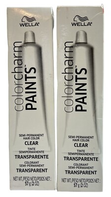 (2) Wella Color Charm Paints Semi Permanent Hair Color 2 oz Transparent Clear