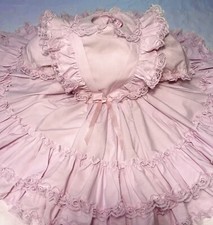 Vintage Miss Quality Pink Ruffles Lace Full Circle Girls Pageant Dress Size 6
