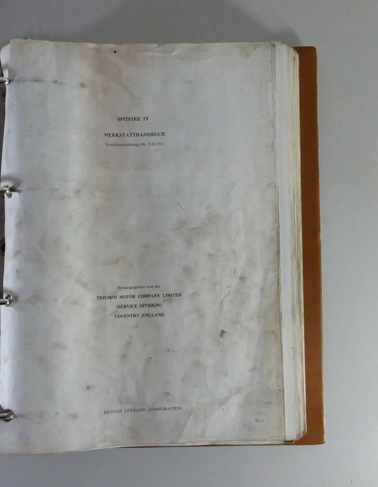 Manual de Taller/Manual de Reparación Triumph Spitfire Mk IV Mark 4 Alemán - Imagen 2 de 4