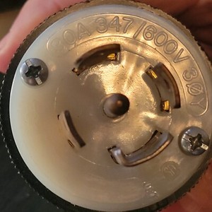 Hubbell 5 Pin 30A 347/600V  Male Twistlock Connector-Used