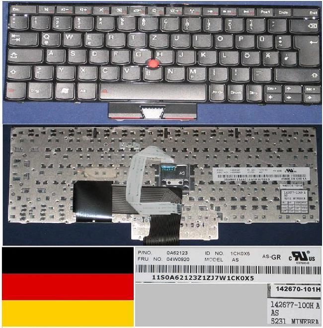 Clavier Qwertz Allemand LENOVO Edge E220 E220s E120 E125 X121E 0A62123 04W0920 - Photo 1/1