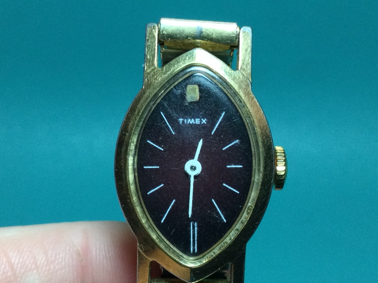 TIMEX Red Face Gold Tone Ladies Windup Watch for repair or parts eBay