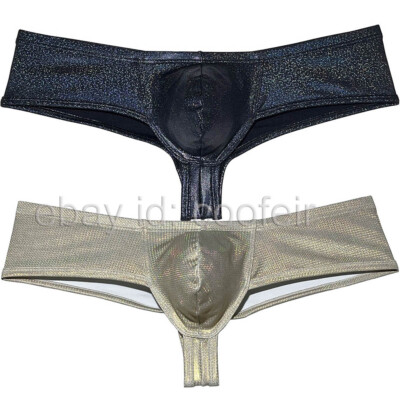 Men's Fabulous Metallic Mini Cheek Underwear U-briefs Pouch Bikini Underpants