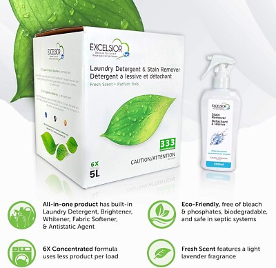 Excelsior HE Concentrated Liquid Laundry Detergent with Stain Remover
