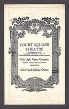 "The Mikado" GILBERT & SULLIVAN Operas / Frank Moulan 1932 Springfield Program
