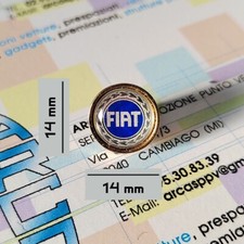 Distintivo Spilla Pin in metallo dorato marchio Fiat vintage resinato mm.14