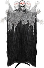 72" Halloween Animated Standing Prop - Life Size Skeleton with Sound Touch Activ