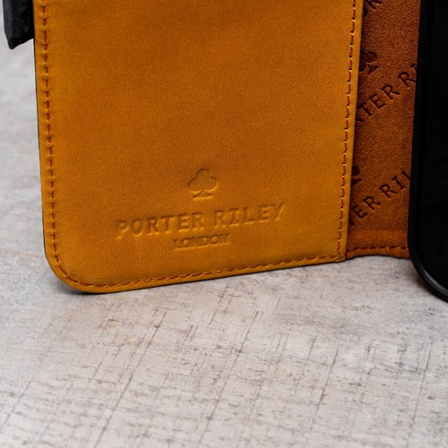 PORTER RILEY - iPhone 14 Genuine Nubuck Leather Stand Wallet Case - Picture 25 of 33