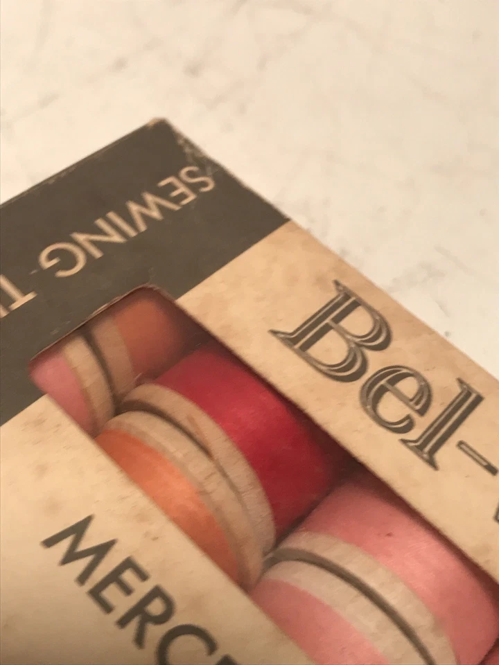 Belding Corticelli Bel-Encerado Hilo Algodón Mercerizado Nuevo Antiguo Stock Vintage Rosa Foto 4 de 4