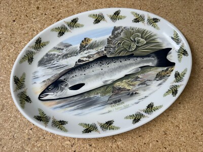 10 3/4  Portmeirion - Stoke In Trent - Oval Plate Salmon No.1 Salmo Salar