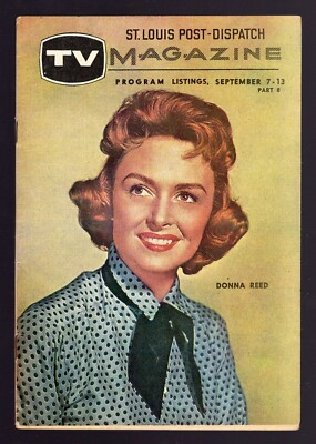 1958 ST LOUIS POST DISPATCH TV GUIDE / DONNA REED / TY HARDIN of BRONCO WESTERN