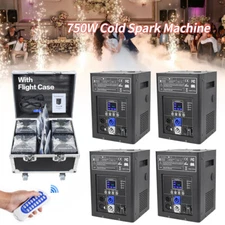 4X 750W Large Cold Spark Machine DMX Stage Effect Wedding DJ Party w/Flight Case