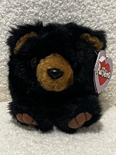 NEW Puffkins Swibco Benny Black Bear 4  Plush Stuffed Animal W/ Tags