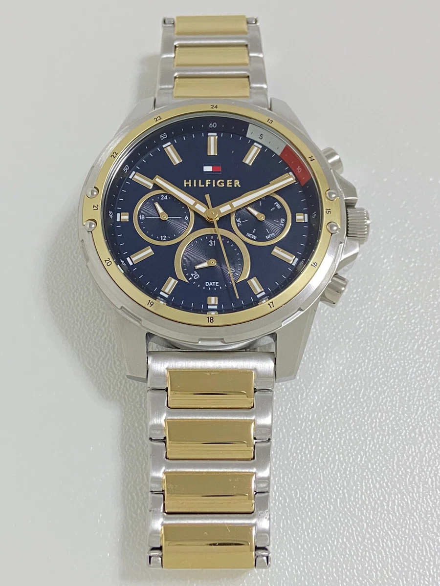 Tommy Hilfiger Herren Uhr 1791937 Multifunktionsanzeige Edelstahl 