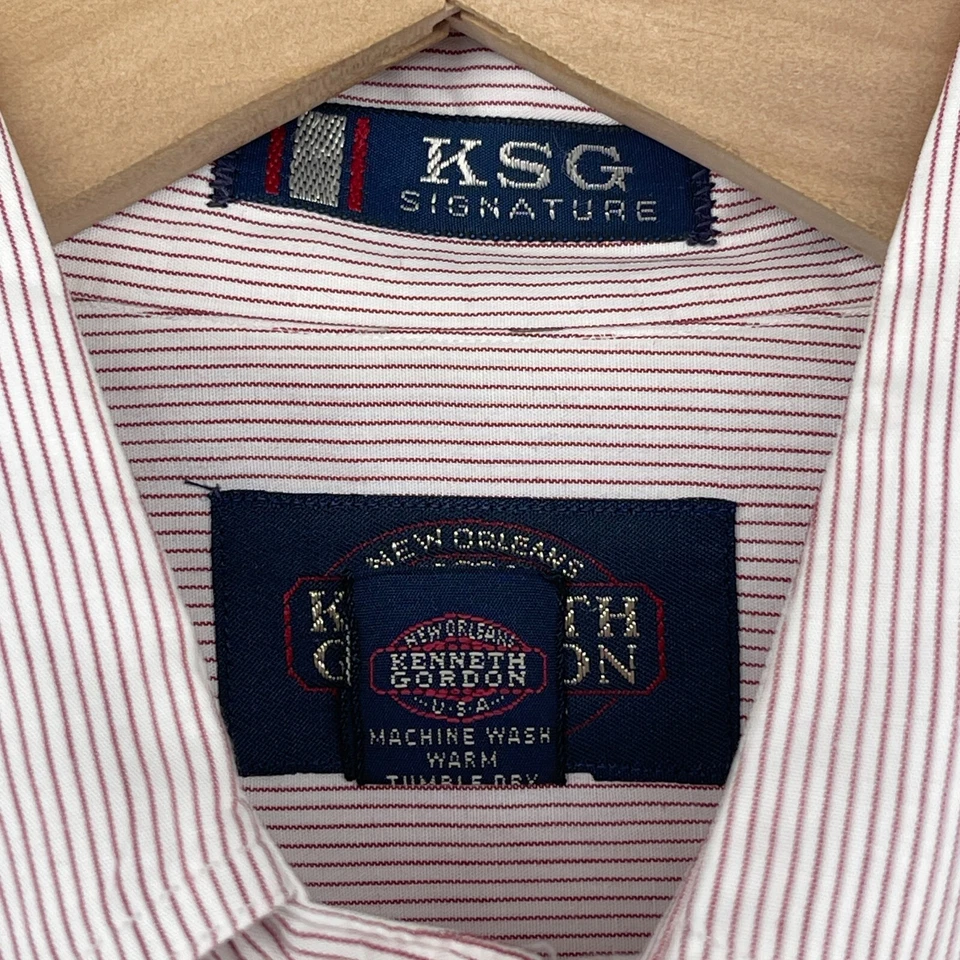 Camisa HARVARD UNIVERSITY Para Hombres S KENNETH GORDON Carmesí Rayas Cambridge MA Roja Foto 4 de 4