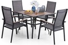 5 Pcs Outdoor Dining Set Patio Furniture Set Aluminum Lightweight Chairs & Table