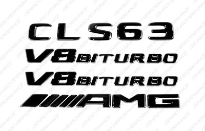 Gloss Black Emblem Badge Sticker for Mercedes CLS63 V8 Biturbo AMG W218