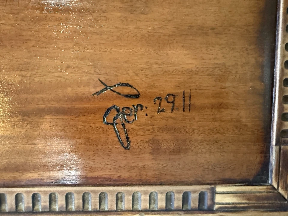 Mesa de centro Mersman Mid Century con incrustaciones de lápiz de caoba Foto 2 de 4