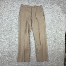 Vintage Levi Strauss Action Slacks Pants Mens 36x32 Beige Polyester Dress USA