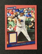 🔥2026 DONRUSS BASEBALL RETRO '86 MATERIAL BAT NELSON CRUZ /99 TEXAS RANGERS🔥