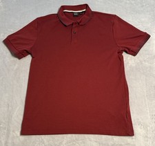 Medium Hugo Boss Short Sleeve Golf Polo Red Maroon Shirt Casual Work Y2K EUC