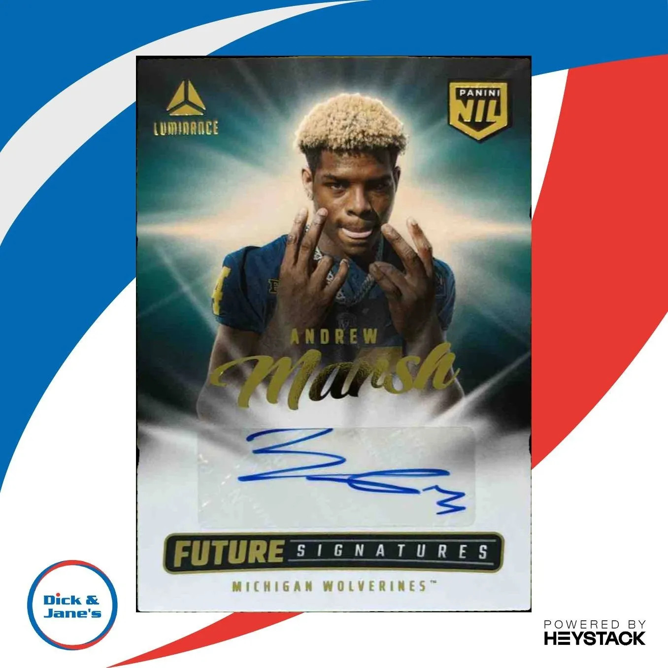2025 Panini Luminance Andrew Marsh Future Signatures NIL Auto Wolverines