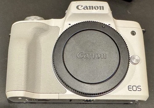 Canon EOS M50 Mirrorless Camera Body -White w/Charger, Battery And Electric Plug