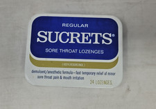 Vintage Sucrets Metal Tin, Regular Lozenges Box Made in USA , Empty