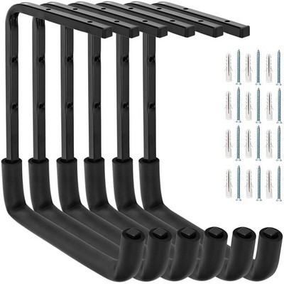 6 PCS Overhead Garage Storage Hooks Ceiling Rack Ladder Hanger 9.45x12.6 Inch
