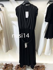 ZARA NEW WOMAN BELTED COMBINATION MIDI DRESS BLACK XS-XL 5029/180/800