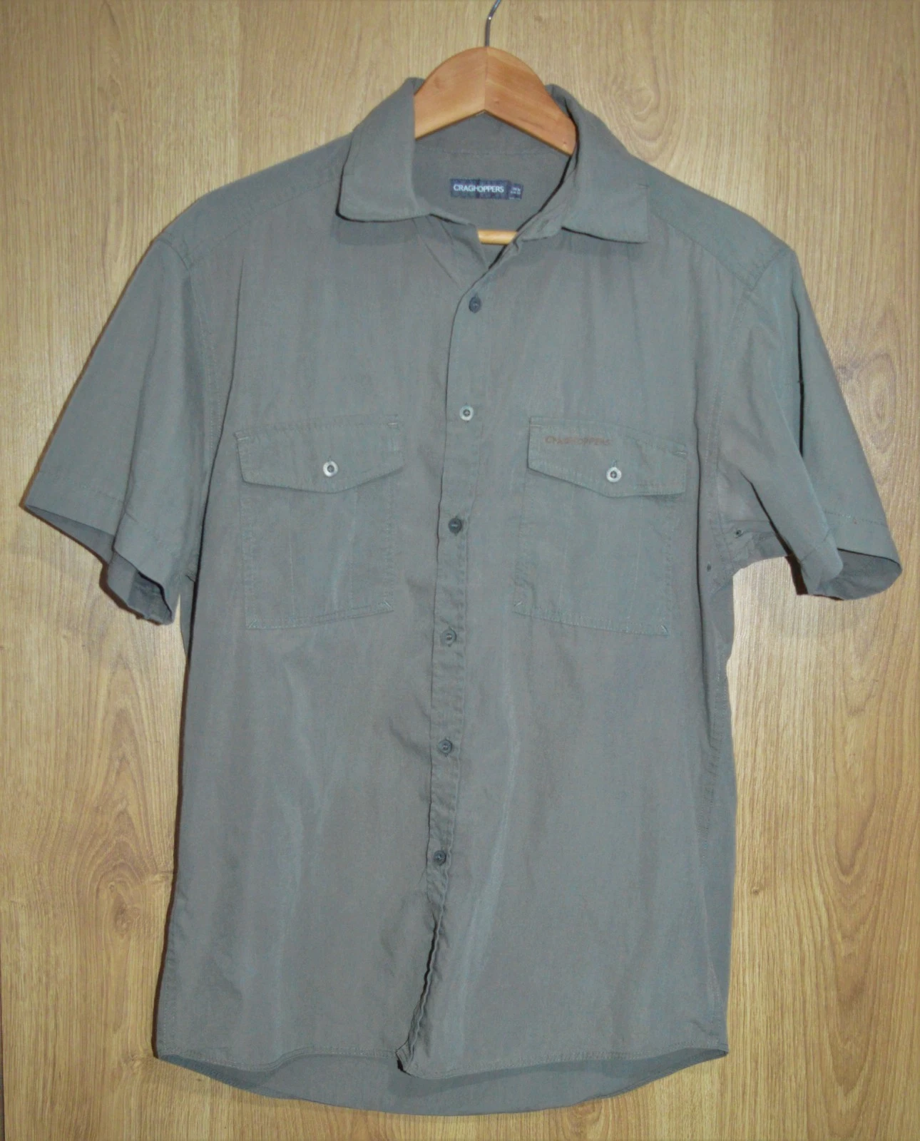Craghoppers Solardry Khaki Short Sleeved Shirt Hiking Walking | Medium M
