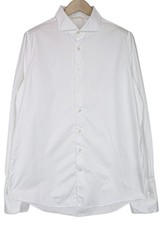SUITSUPPLY Men's Formal Shirt M White Slim Pure Cotton Cutaway Collar 