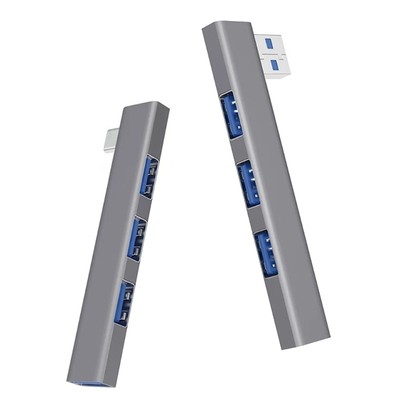USB3.0 Type C Type C 4 Port Expander Aluminum Alloy Right Angle Hubs Fast Speed