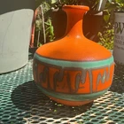 Royal Haeger 1970s Seminole orange glaze vase Alrun Guest lava glaze textured