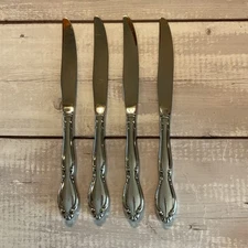 4 Oneida Deluxe STRATHMORE Stainless Steel Flatware Dinner Knives Lot #2