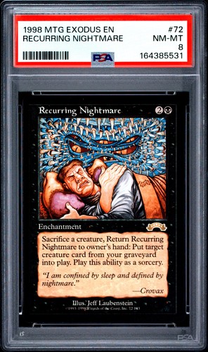 1998 MAGIC: THE GATHERING EXODUS #72 RECURRING NIGHTMARE PSA 8