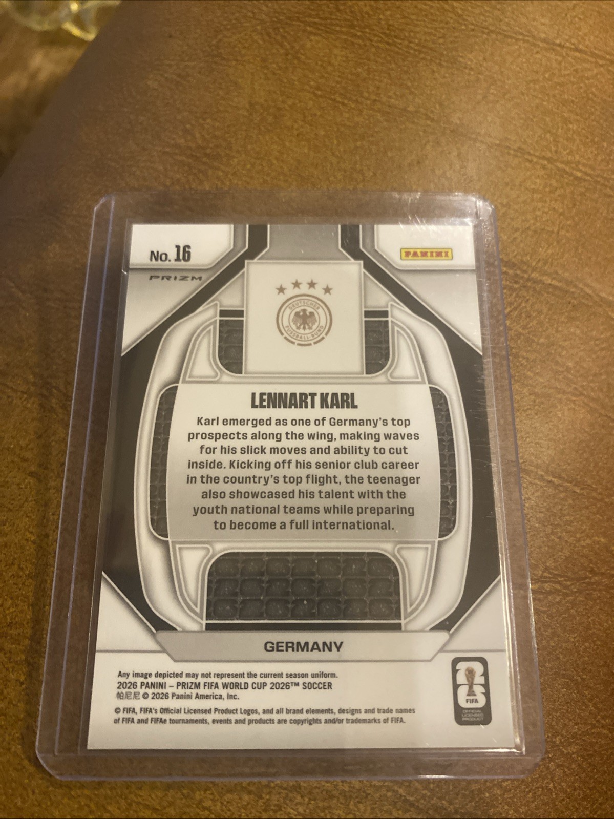2026 Panini Prizm FIFA World Cup Lenart Karl Silver Prizm Rookie Insert view 3