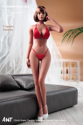 ANT T302 1/6 Female Makeup Seamless Body Copper Suntan Large Bust For 12'' Figure