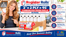 2-ply 3"X95' 50 rolls White/Canary Premium Kitchen Printer Paper FREE SHIPPING