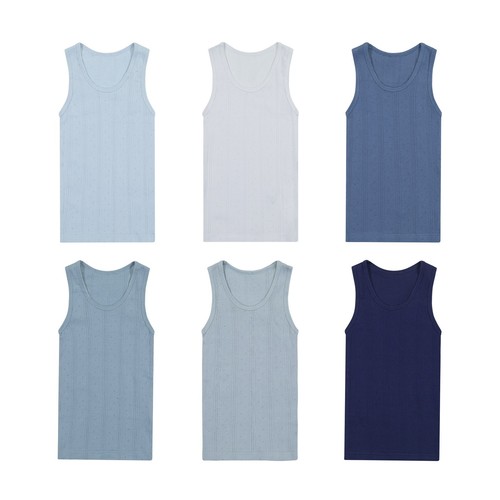 Buyless Fashion Boys Scoop Neck Undershirts Tagless Tank Top White (6 Pack) - Picture 10 of 56