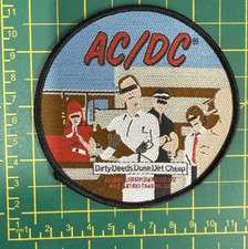 Image of AC/DC Dirty Deeds Done Dirt Cheap Woven Sew On Patch Officially Licensed