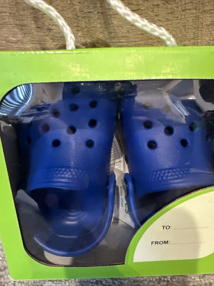 Crocs Littles Clog Toddler Size 2/3 - Blue Bolt New In Gift Box Baby Shoes - Image 2 of 4